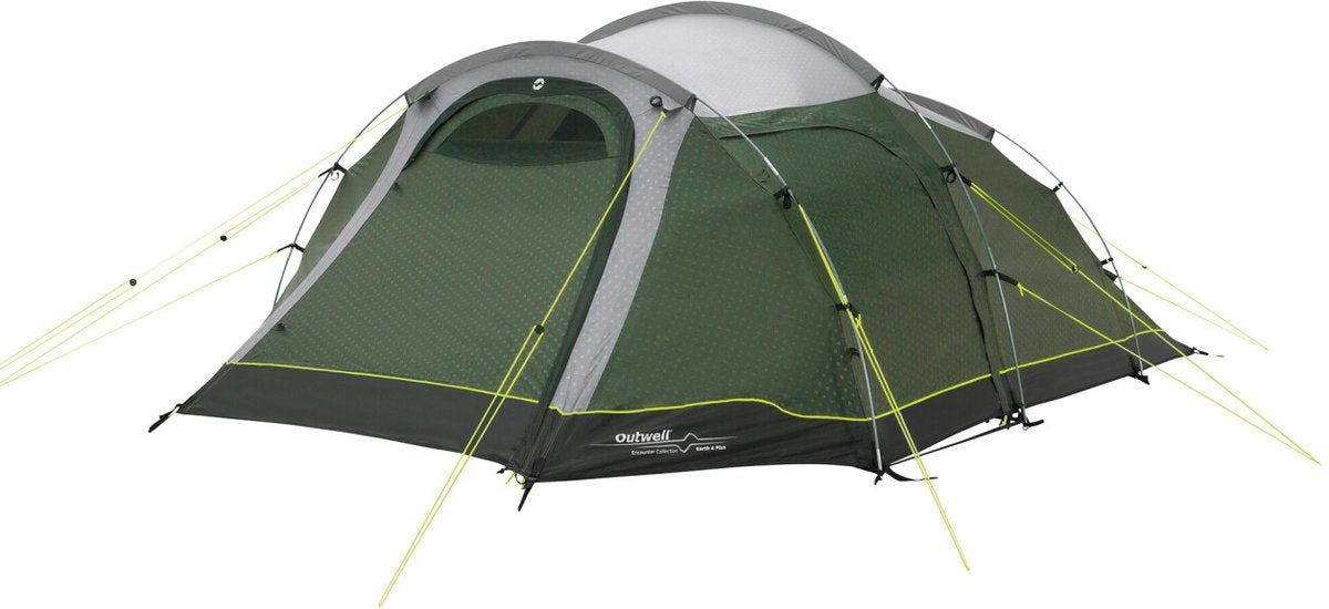 Outwell earth 4 plus tent tunnel tent with extension 4 person green